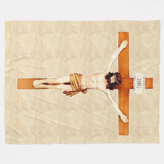 CRUCIFIX Fleece Deken (Voorkant (Horizontaal))