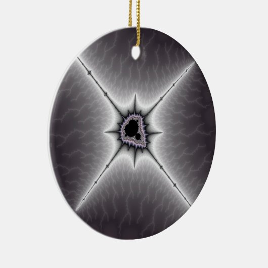 Crucifix-kerstfractal Keramisch Ornament (Rechts)