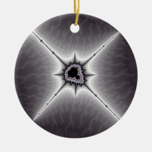 Crucifix-kerstfractal Keramisch Ornament (Voorkant)