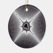 Crucifix-kerstfractal Keramisch Ornament (Links)