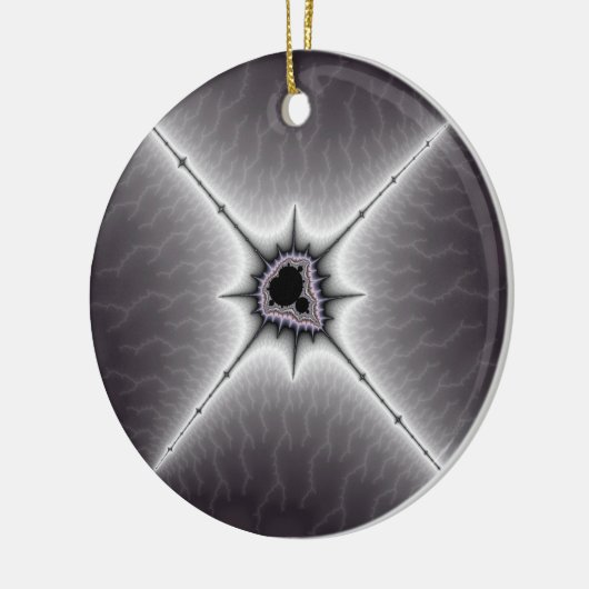 Crucifix-kerstfractal Keramisch Ornament (Links)