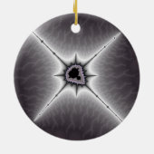 Crucifix-kerstfractal Keramisch Ornament (Achterkant)