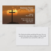 Crucifix op een heuvel tegen mooie zon visitekaartje (Voorkant / Achterkant)