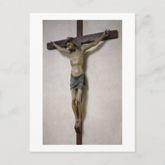 Crucifix (polychroomhout) briefkaart (Voorkant)