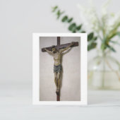 Crucifix (polychroomhout) briefkaart (Staand voorkant)