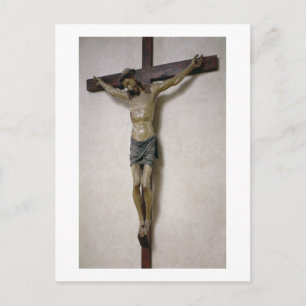 Crucifix (polychroomhout) briefkaart