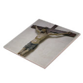 Crucifix (polychroomhout) tegeltje (Zijkant)