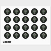 Crucifix Ronde Sticker (Vel)