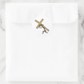 Crucifix Ronde Sticker (Tas)