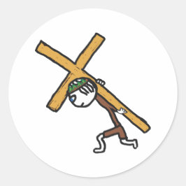 Crucifix Ronde Sticker