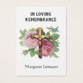 Crucifix Rozen Katholieke begrafenis Memorial Heil Visitekaartje (Voorkant)