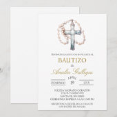 Crucifix Spaanse doop uitnodiging (Voorkant / Achterkant)