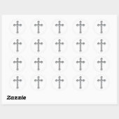 Crucifix-Sticker Ronde Sticker (Vel)