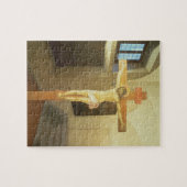 Crucifix (temperatuur op hout) legpuzzel (Horizontaal)