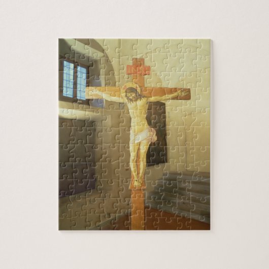 Crucifix (temperatuur op hout) legpuzzel (Verticaal)