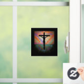 Crucifix/Wordvenster Cling Raamsticker (Huis)