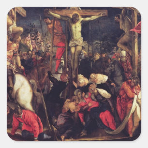 Crucifixatie 2 vierkante sticker