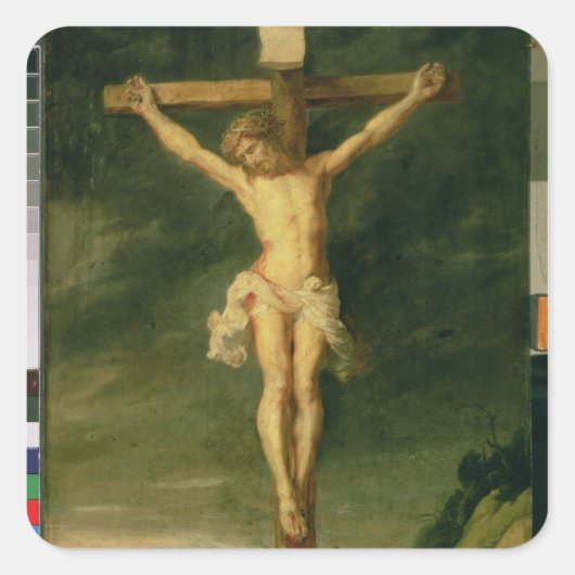 Crucifixatie 2 vierkante sticker (Voorkant)