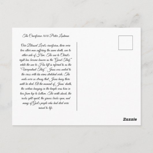Crucifixatie Briefkaart (Achterkant)