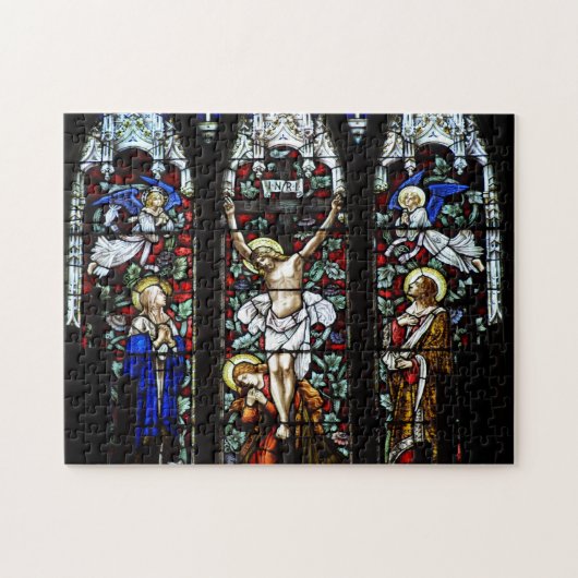 Crucifixatie (Glas in lood) Puzzle Legpuzzel (Horizontaal)