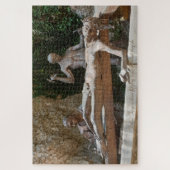 Crucifixatie Jezus Christus verknoeid door het kru Legpuzzel (Verticaal)