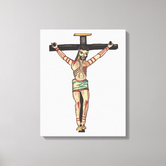 Crucifixatie Jezus Christus Waterverf kunst Canvas Afdruk (Voorkant)