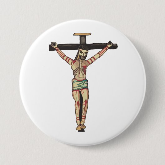 Crucifixatie Jezus Christus Waterverf kunst Ronde Button 7,6 Cm (Voorkant)