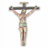 Crucifixatie Jezus Christus Waterverf kunst Sticker (Voorkant)
