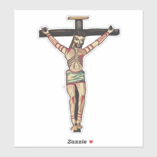 Crucifixatie Jezus Christus Waterverf kunst Sticker (Vel)