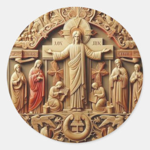 Crucifixatie Ronde Sticker