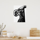 Crucifixatie van Christus-zwart-wit-isolatie Poster (Keuken)