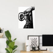 Crucifixatie van Christus-zwart-wit-isolatie Poster (Thuiskantoor)