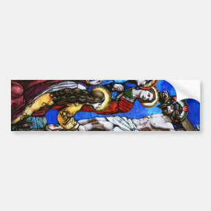 Crucifixatie van Jezus Christus Glas in lood Art Bumpersticker