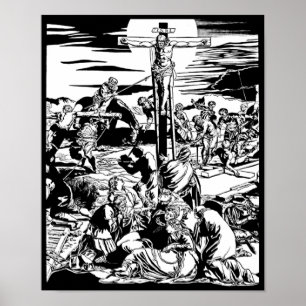 Crucifixatie van Jezus Christus  Kunstafdrukken! Poster