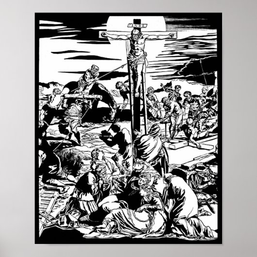 Crucifixatie van Jezus Christus Kunstafdrukken! Poster (Voorkant)