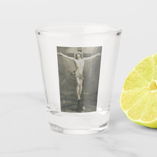 Crucifixatie van Jezus Christus Shot Glas (Voorkant)