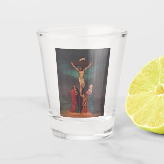 Crucifixatie van Jezus Christus Shot Glas (Voorkant)