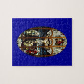 Crucifixatie van Jezus gekleurd glas Legpuzzel (Horizontaal)