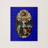 Crucifixatie van Jezus gekleurd glas Legpuzzel (Verticaal)