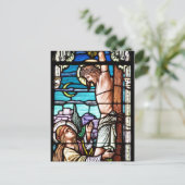 Crucifixatie van Jezus - Glas in lood raam Briefkaart (Staand voorkant)
