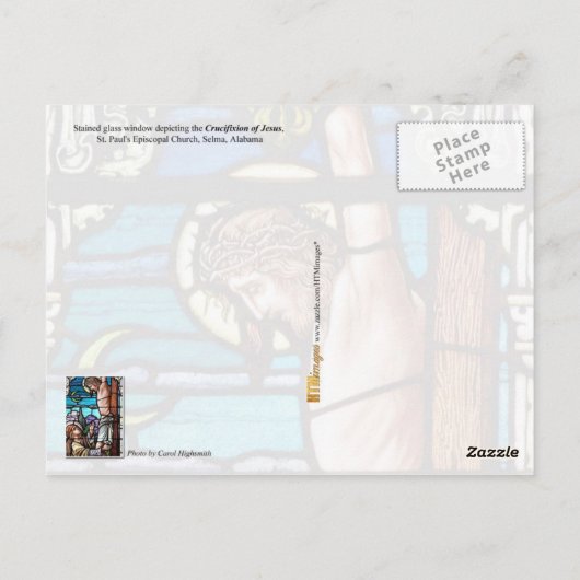Crucifixatie van Jezus - Glas in lood raam Briefkaart (Achterkant)