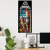 Crucifixatie van Jezus - Glas in lood raam Poster (Thuiskantoor)