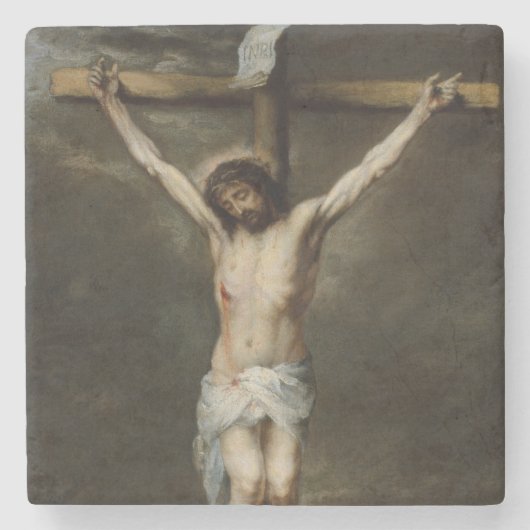Crucifixatie van Jezus Stenen Onderzetter (Voorkant)