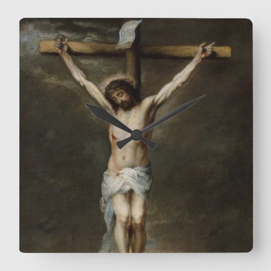 Crucifixatie van Jezus Wall klok (Voorkant)