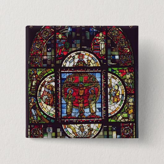 Crucifixatie Vierkante Button 5,1 Cm (Voorkant)