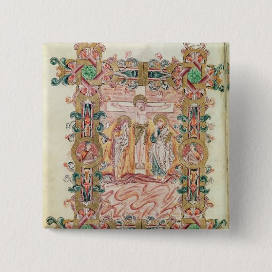 Crucifixatie Vierkante Button 5,1 Cm (Voorkant)