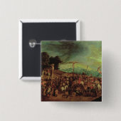 Crucifixatie Vierkante Button 5,1 Cm (Voorkant /achterkant)