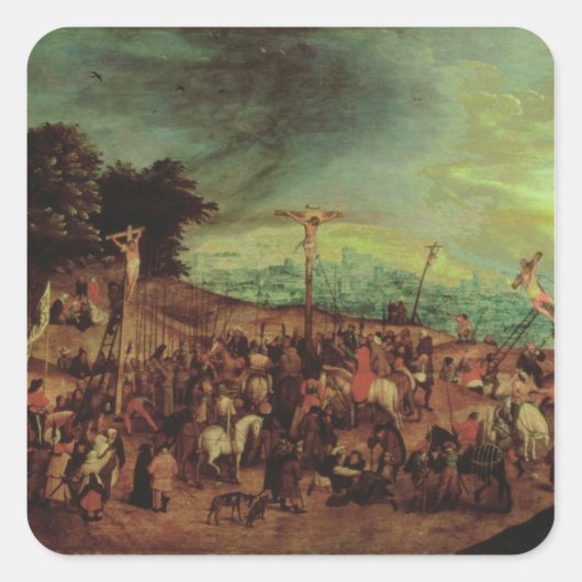 Crucifixatie Vierkante Sticker (Voorkant)
