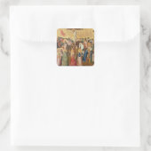 Crucifixatie Vierkante Sticker (Tas)