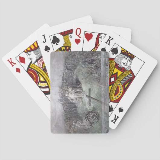 Crucifixatie (w/c en gouache op papier) pokerkaarten (Achterkant)